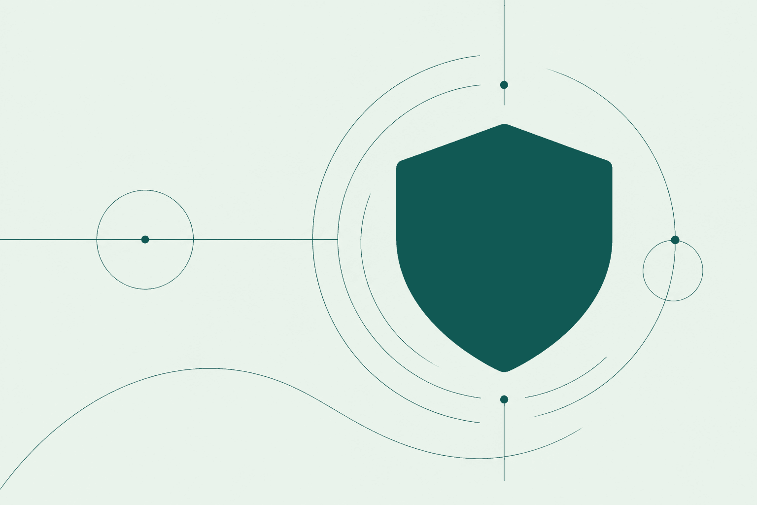 Abstract shield illustration in teal